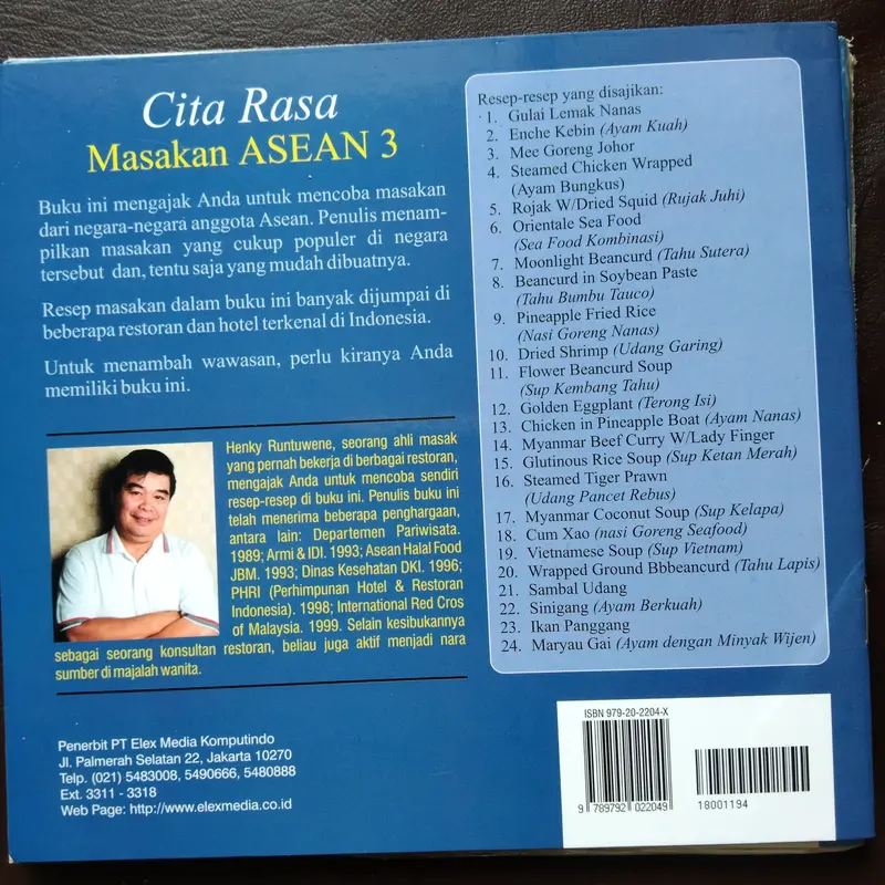 Buku Masak CITA RASA MASAKAN ASEAN oleh Henky Runtuwene 3