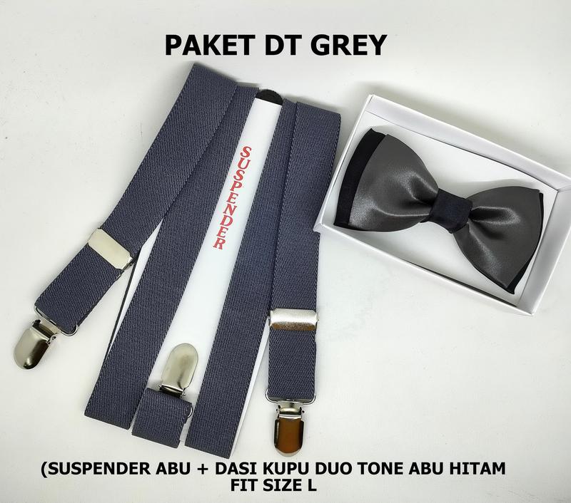 Paket Suspender/Bretel/Tali Jojon 2,5cm + Dasi Kupu Duo Tone Dewasa 0
