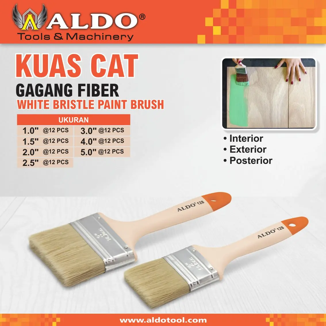 KUAS CAT GAGANG FIBER TYPE : 128 MERK ALDO