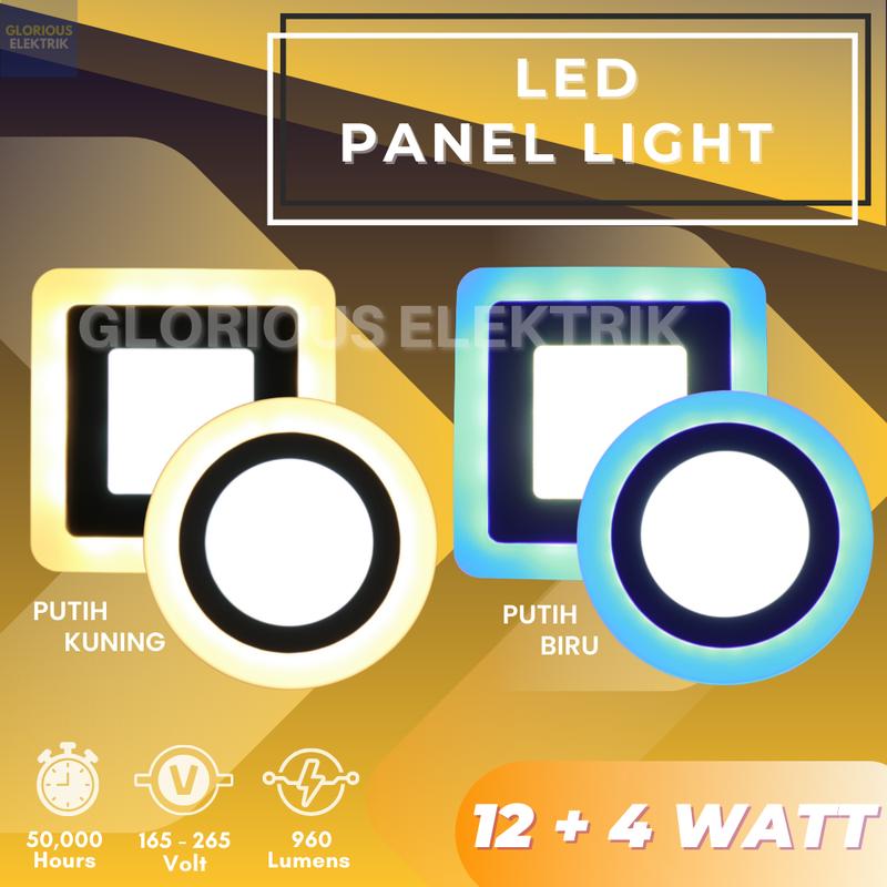 Lampu Downlight Panel LED Inbow Bulat Kotak 2 Warna 12 + 4 Watt 1