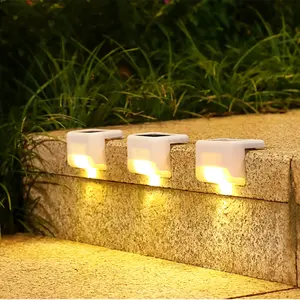 PROMO MINIMAL 12 PC LAMPU LED SOLAR OUTDOOR TANGGA PAGAR LANTAI TENAGA SURYA SENSOR CAHAYA Kuning Waterproof Bahan ABS Tahan Injak 68KG