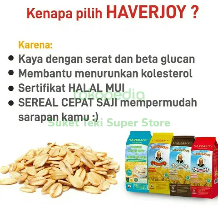 Haverjoy Havermout Oatmeal 1kg Instan / Rolled Oat / Quick Cooking 2