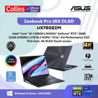 Gambar ASUS Zenbook Pro 16X OLED UX7602ZM i9-12900H RTX3060 32GB 2TB 4K W11 dari Collins Official Kota Administrasi Jakarta Utara 1 Tokopedia