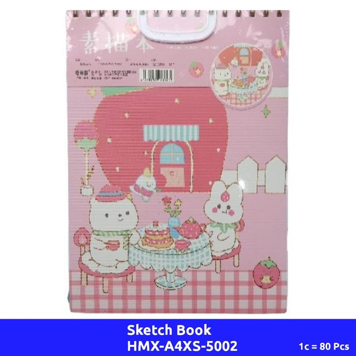 Gambar HMX-A4XS-5002 Sketch Book Motif Kartun Strawberry Note Paper Stationery dari accandi Kota Administrasi Jakarta Barat Tokopedia