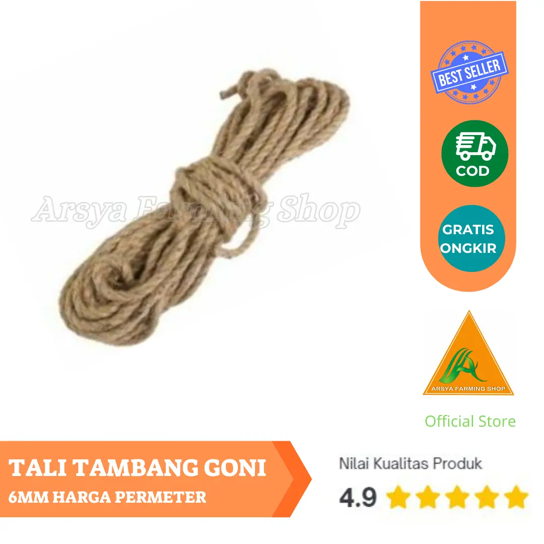Tali Tambang Goni 6mm - Tampar Manila - Tali Tambang Goni Per meter