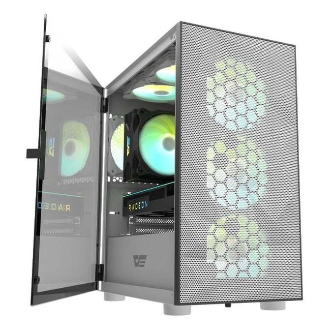 Gambar DARKFLASH DLM21 MESH WHITE LUXURY M-ATX PC CASE CASING GAMING CHASSIS dari SOS SPORT ONLINE SHOP Kota Administrasi Jakarta Pusat Tokopedia