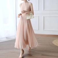 Gambar Midi Long Dress Peach Pink Soft Plisket Flowy Elegant Import VCN - S dari SNB Catwalk Kab. Tangerang 2 Tokopedia