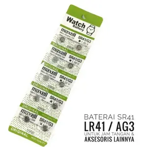 Baterai Batre Lithium Jam Kancing bulat AG3 LR41 SR41 Maxell LR 41