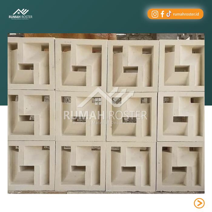 Jual Roster Beton Minimalis untuk fasad dan pagar motif robot - Abu-abu ...