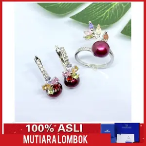Set Anting Cincin Mutiara Lombok Asli Bahan Original Premium Mewah
