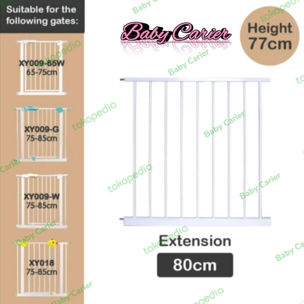 Baby Safe Gate Extension 80cm Penambah Pagar Pengaman Anak bayi Besi