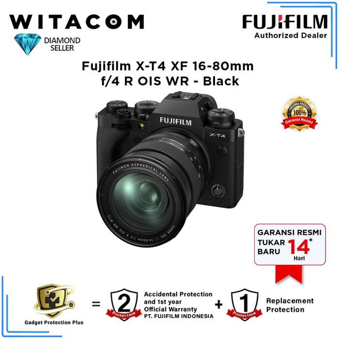 Gambar Fujifilm X-T4 / XT4 Kit XF 16-80mm f4 R OIS WR - Black dari Witacom Kota Administrasi Jakarta Pusat Tokopedia