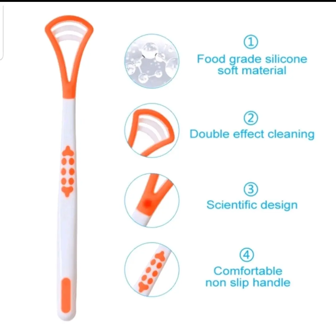 Pembersih Lidah Alat Sikat Lidah 2 Fungsi Tongue Cleaner Scraper