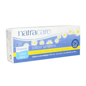 COTTON TAMPON NATRACARE ORGANIC SUPER ISI 20 PADS