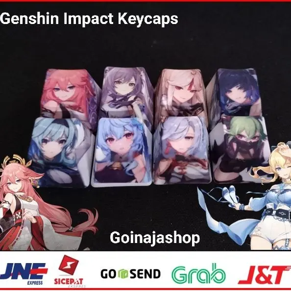 Genshin Impact Keycaps Oem Profile |Tombol Mekanikal Keyboard