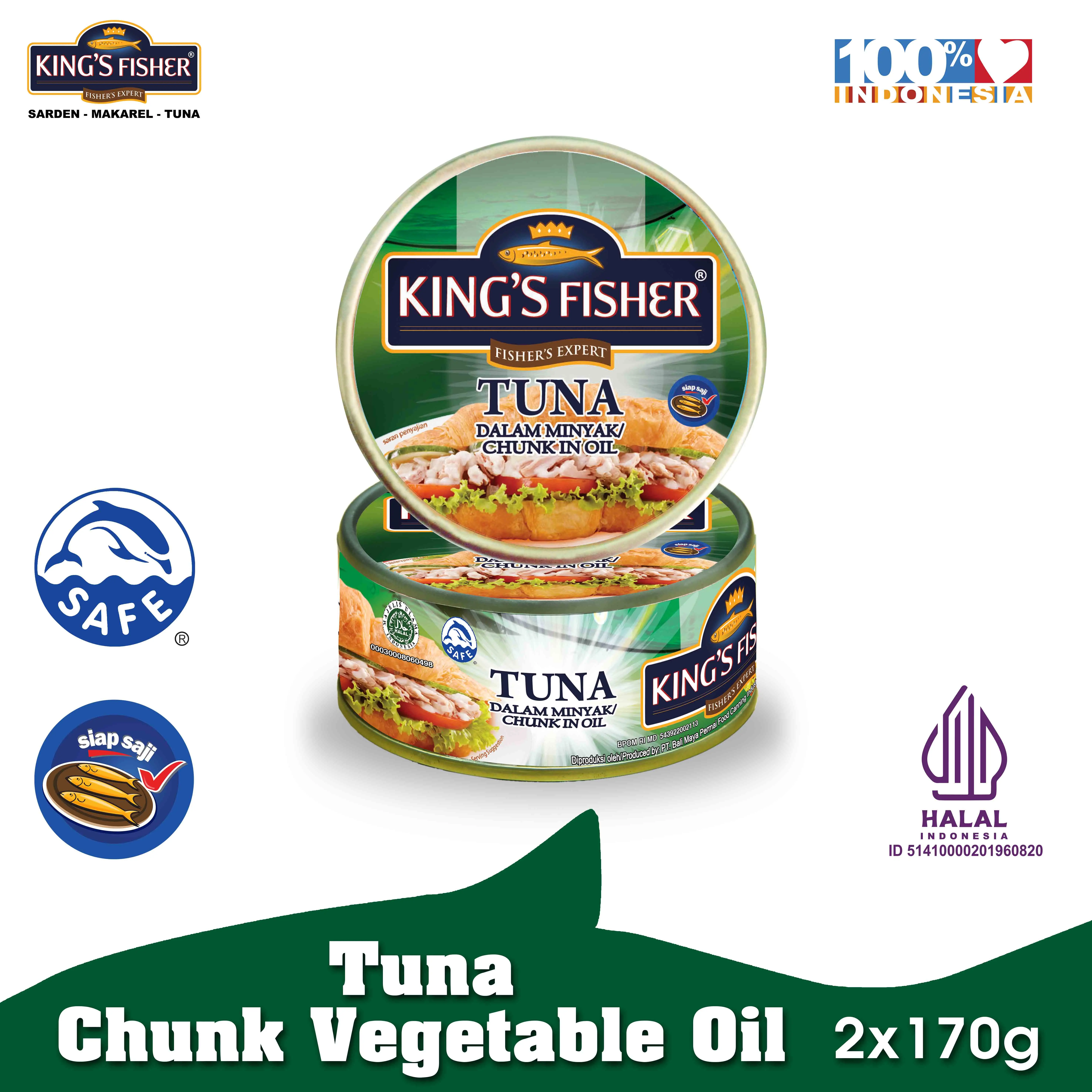 Paket 2 pcs King's Fisher Tuna Kaleng Minyak Nabati Tuna in Oil 170 g