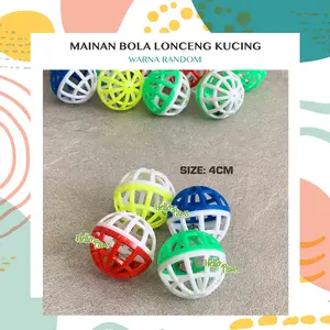 Mainan Bola Lonceng Kucing Anjing dengan Bel size 4cm