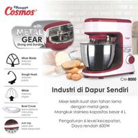 Gambar COSMOS - Stand Mixer 4 Liter 600 Watt Metal Gear CM8000 dari ELEKTROPEDIA Kota Administrasi Jakarta Pusat 4 Tokopedia