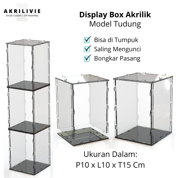 Gambar Box Akrilik Gundam, Action Figure, dll - 10x10x15cm dari madasamodraq Kota Tangerang Tokopedia