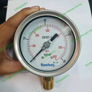 40 BAR PRESSURE GAUGE 4inch RANSBURG