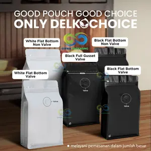 KEMASAN KOPI STANDING POUCH FLAT BOTTOM VALVE - ALU FOIL PACKAGING