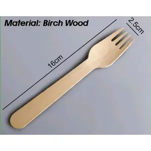 Alat Makan Garpu Spork bahan birch wood harga per 1 Pcs
