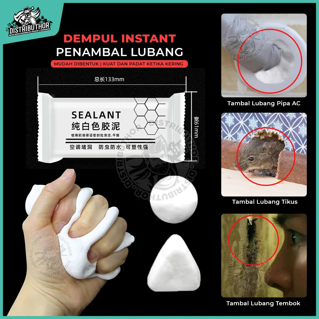 Dempul Tembok SEALANT Penambal lubang padat serbaguna Penutup celah