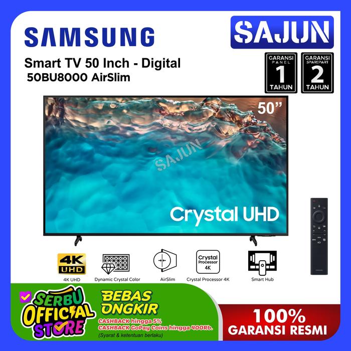 Gambar Samsung Smart TV 50 Inch CRYSTAL UHD 4K 50BU8000 AirSlim dari Sajun Electronic Kota Administrasi Jakarta Utara Tokopedia