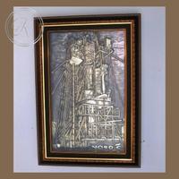 Gambar RELIEF KUNINGAN PENGEBORAN MINYAK DRILLING dari toko perak kotagede silver Kota Yogyakarta 1 Tokopedia