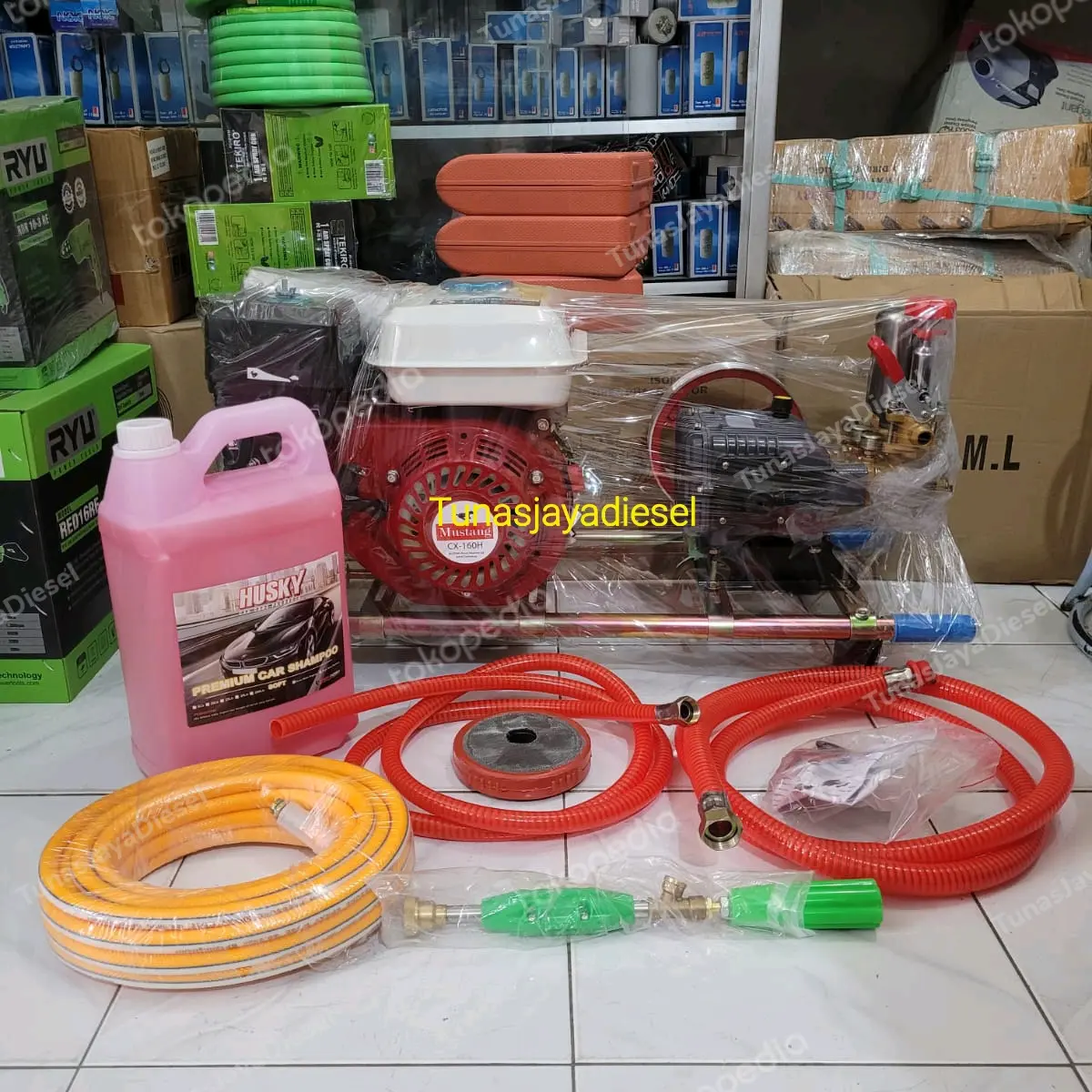 KOMPLIT!!! Mesin Steam Bensin Cuci Motor Mobil Siap Pakai