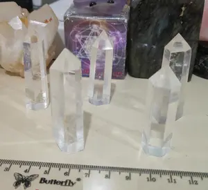 Natural Tower Clear Quartz Point Wand 5-6 cm (harga per pcs)