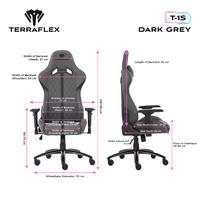 Gambar Terraflex T-1S Soft Fabric Series Gaming Chair Kursi - Dark Grey dari Terraflex Shop Kota Administrasi Jakarta Barat 4 Tokopedia