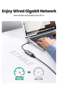 Gambar UGREEN Kabel USB Type C Gigabit To LAN RJ45 Ethernet Network 1000Mbps - 50922 dari DERUMA TECHNOLOGY OFFICIAL Kota Administrasi Jakarta Barat 2 Tokopedia