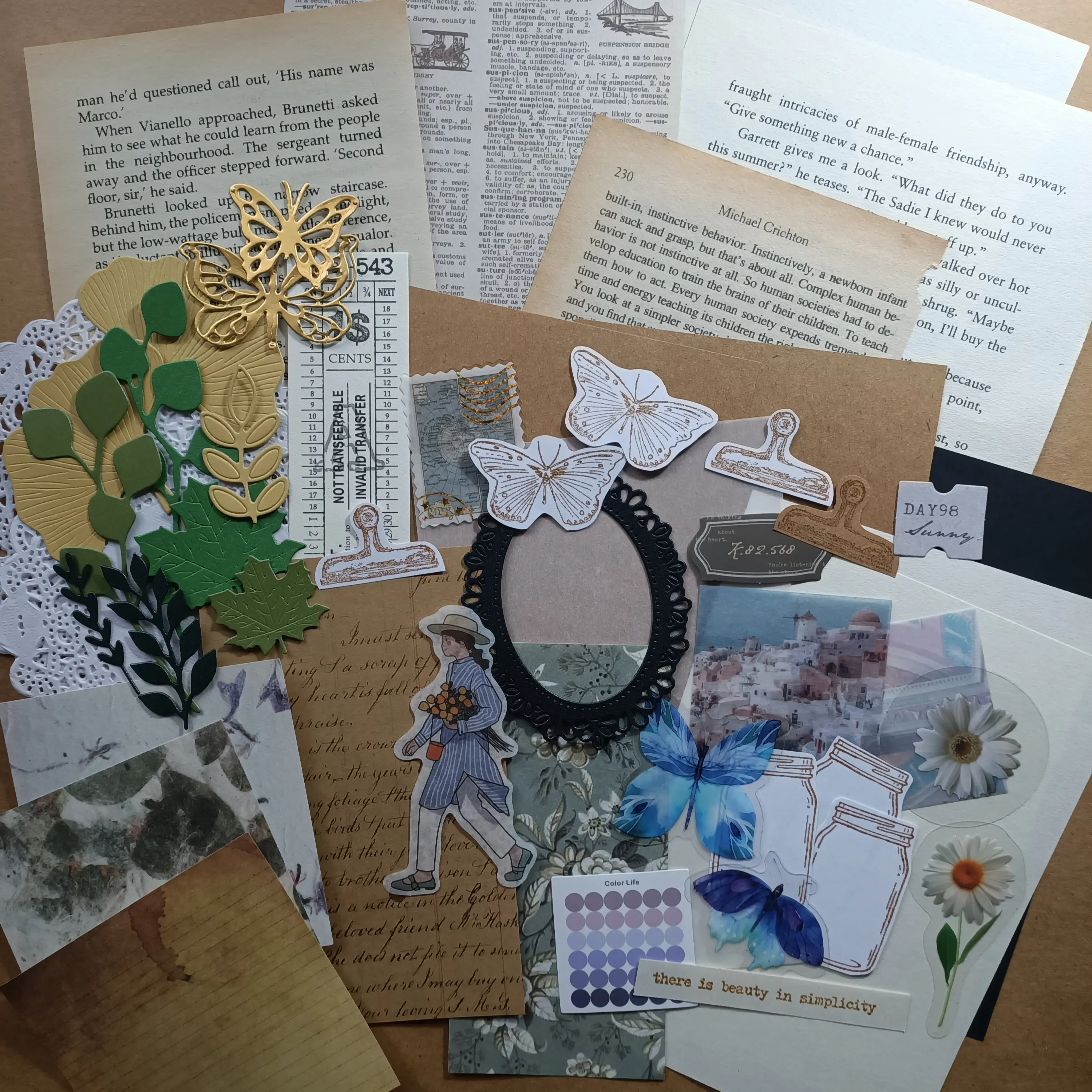 journaling jurnal kit kertas DIY untuk scrapbook bujo tema vintage