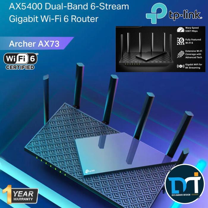 Gambar Tp-Link Archer AX73 AX5400 Dual Band Gigabit Wi-Fi 6 Router dari Duta Mandiri Infokom Kota Administrasi Jakarta Pusat Tokopedia