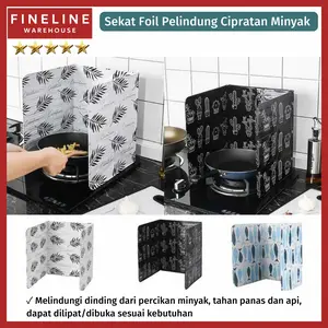 Sekat Pelindung Kompor Anti Percikan Cipratan Minyak Aluminium Foil
