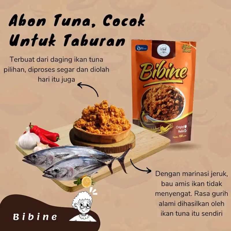 Abon Ikan Tuna Bibine Original Asli | 80 gram | Tanpa Bahan Pengawet 1
