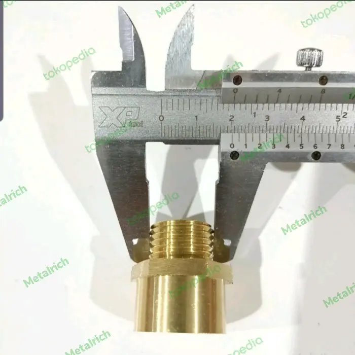 Neple Sok Drat Luar Dalam Kuningan 1/2" x 5/8" 2
