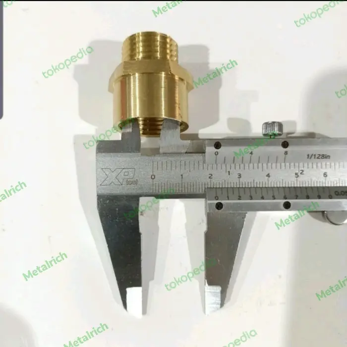 Neple Sok Drat Luar Dalam Kuningan 1/2" x 5/8" 3