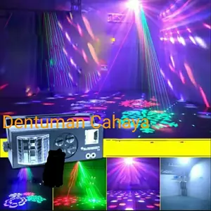 4in1 LED effect Laser Flash Gobo Strobe Derby Light RGBW DMX512