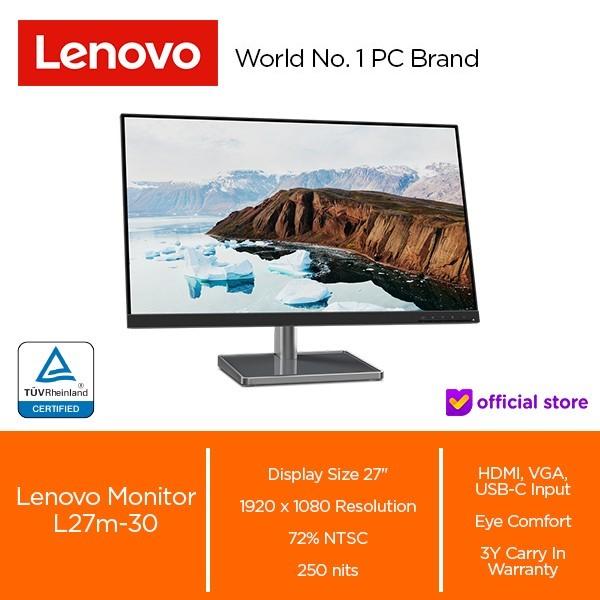 Gambar Lenovo L27m-30 27 Inch Monitor - FHD IPS 75Hz 4ms dari JnJ Online Kota Administrasi Jakarta Pusat Tokopedia