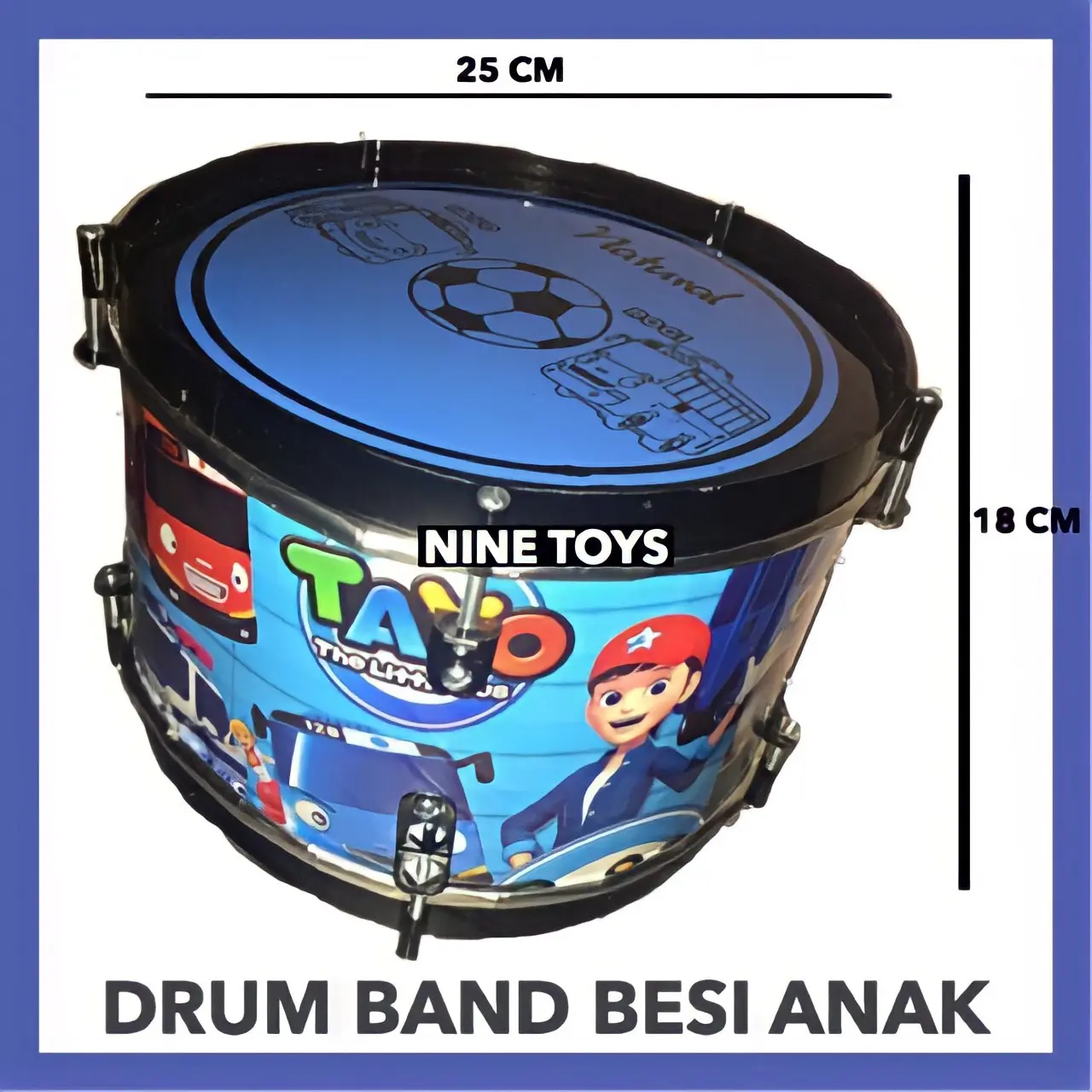 MAINAN MUSICAL BABY DRUM DRUMBAND BASS DRUM ANAK BESI