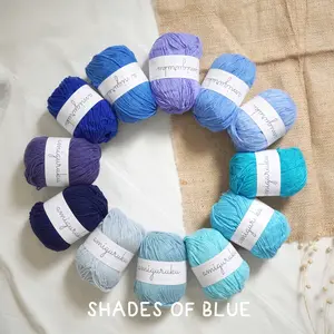 Benang Rajut Import Milk Cotton 3 ply - SHADES OF BLUE