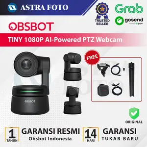 Obsbot Tiny AI Powered PTZ Webcam with Human Tracking Auto Frame