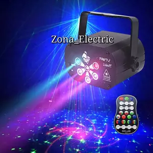PROYEKTOR LASER LAMPU LED DISCO DJ PARTY 6 HOLE 69 PATTERNS REMOTE