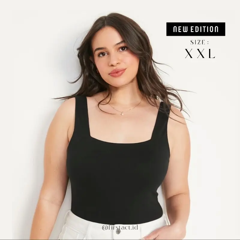 Firstact TANKTOP JUMBO TALI BESAR POLOS SQUARE TANKTOP WANITA BIG SIZE