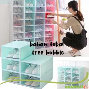 Kotak Sepatu Transparan Tebal Serbaguna Shoes Box Penyimpanan 438