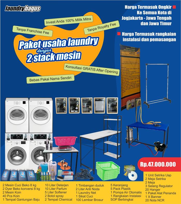 Gambar PAKET Usaha Laundry 2 Stack Mesin - 100KM dari laundrybagus dot com Kota Surakarta 4 Tokopedia