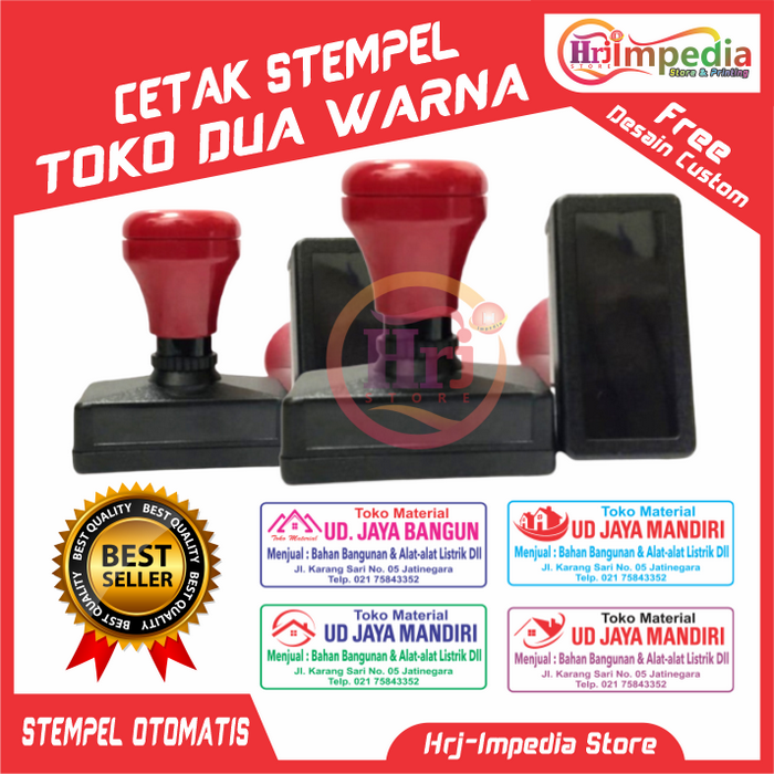 Jual Cetak Cap Stempel 2 Warna Otomatis Warna Flash Unkuran Standar ...