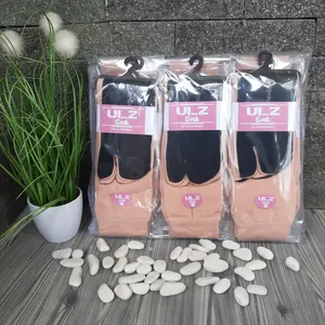 ULZ Kaos Kaki Jempol Muslim Telapak Hitam Nylon Wanita Ukuran L 38-40 cm Bahan Spandek Rajutan Padat Nyaman Cocok untuk Sebetis Dewasa